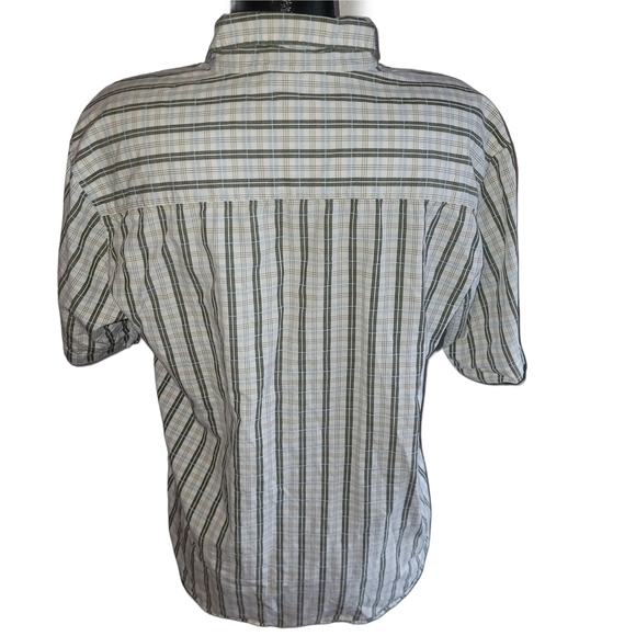 Levi's Men's Short Sleeve White, Green and Blue Checkered Shirt M - Picture 3 of 4